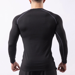 Wholesale Premium Regular Sleeve <b>Compression</b> <b>Shirts</b> <b>for</b> <b>Men</b> Front Breathable Spandex/Polyester Gym Running Clothes Made Pakistan - Product Image 4