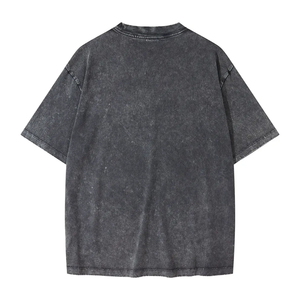 เสื้อยืดผู้ชายไซส์ใหญ่ สีพื้น ผ้าฝ้ายฟอก แขนสั้น สไตล์ลำลอง ผ้าถักย้อมสีพื้น สำหรับฤดูร้อน - Product Image 2