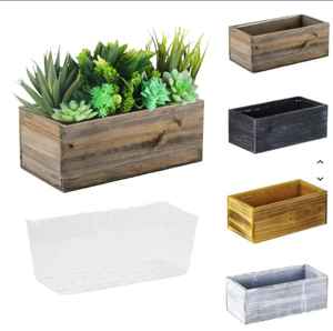 Macetas Colgantes Tradicionales de Madera, Macetas Rústicas para Jardín, Macetas Cuadradas para Interiores y Exteriores, Decoración del Hogar, Almacenamiento - Product Image 4