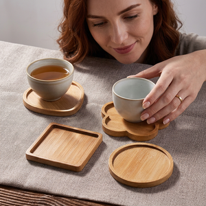 Top Demanded the Handmade Collection Modern Round Wooden Coasters Set Heat and Water Resistant Eco-Friendly for Home Decor - Product Image 1