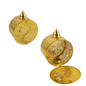 Beautiful Design Hanging T-light Holder With Gol Colored Finishing Design <b>Candle</b> Holder Indoor Villa <b>Dinner</b> and Wedding Parties - Product Image 2