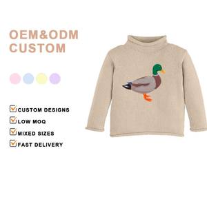 Suéter Cárdigan de Otoño Personalizado para Niños, Diseño Familiar, Manga Larga, Tejido 100% Algodón, Estampado Animal, Manga Abullonada, Tejido a Mano - Product Image 5
