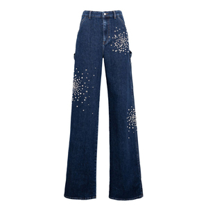 Pantalones vaqueros holgados para mujer con bordado y color personalizados, ropa de moda, pantalones de mezclilla al por mayor, personalizables - Product Image 5