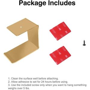 Gancio per Cuffie da Scrivania in Alluminio Dorato con Nastro Adesivo VHB, Capacità 5 Libbre - Accessori per Cuffie - Product Image 3