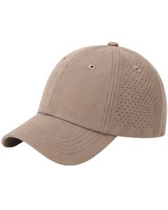 Casquette de baseball sportive respirante marron taupe avec sangle réglable, légère, séchage rapide, pour course en extérieur, gym, usage décontracté, qualité supérieure - Product Image 1