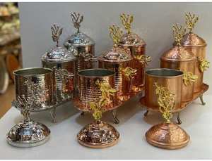 Premium Copper Pantry Storage Pot Handmade Kitchen <b>Jar</b> Food Canister Tea Coffee Sugar Holder <b>Spice</b> Container Utility Vessel - Product Image 2