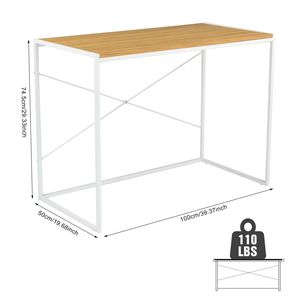 Scrivania per computer in MDF bianco con Triamine 100x50x75cm - Product Image 6