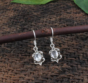 Boucles d'oreilles en topaze bleue naturelle de Londres, argent sterling 925, pierres précieuses facettées, pendantes, élégantes, cadeau d'anniversaire pour femmes - Product Image 2