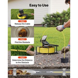 Endoscope industriel étanche IP68 de 4,3 pouces, caméra de plomberie flexible de 98 pieds/30 m avec 6 LED réglables pour l'inspection des canalisations - Product Image 6