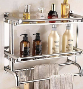 Thickened <b>Wall</b> Mounted Bathroom Storage Rack Multifunctional Toilet Organizer <b>Shelf</b> for Towels Toiletries Shampoo Cosmetic - Product Image 4