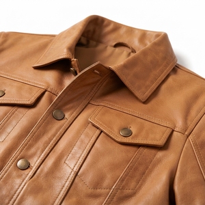 Veste de chasse d'hiver en cuir de vache véritable pour homme, noire, col montant, à capuche, matelassée, grande taille, manteau en cuir véritable, vente en gros OEM - Product Image 6