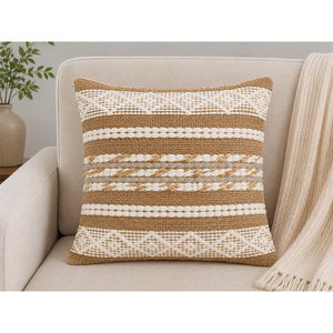 100% Cotton Woven Boho Square Knitted Handmade Knotted Zipper Closure <b>Cushion</b> <b>Cover</b> for Sofa Chair Home Hotel - Product Image 3