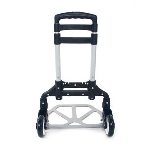 Carrello Portatile Pieghevole in Alluminio Nero con 4 Ruote per Bagagli - Product Image 3