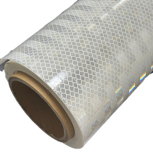 5 ans auto-adhésif diamant qualité acrylique prismatique feuille réfléchissante blanc refléter vinyle rouleau pour <span class=keywords><strong>la</strong></span> sécurité routière signalisation - Product Image 1