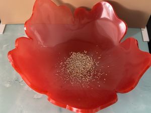 Bol de service pour collations de haute qualité, fait main, design géode rouge, taille moyenne, écologique, décoration pour la maison, fête, cadeau personnalisé - Product Image 5