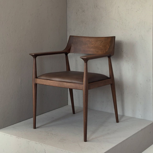 Teak <b>Armchair</b> with Unique Curved Back and Comfortable Seating for Home Interior - Product Image 1