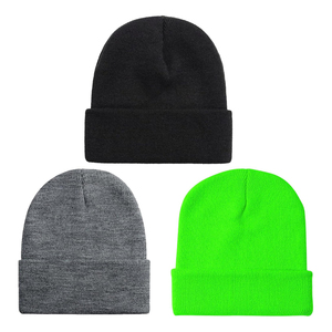 Gorro de Punto Unisex de Color Sólido, 100% Acrílico, para Invierno, para Adultos, 56-58CM, Estilo Casual, Verde, Amarillo, Rojo - Product Image 6