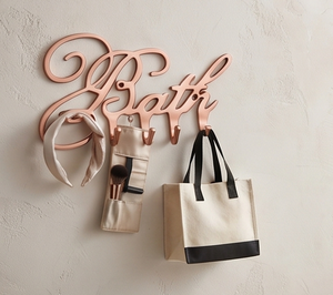 Premium <b>Bath</b> <b>Letter</b> Wall Hooks Rose Gold Metal Novelty Design Drill Installation Mirror Polished Finished Stylish Home Decor - Product Image 6