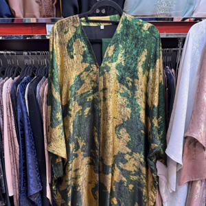 Best2026 Selling Kaftan Abaya Handmade Turkish Floor Length Long Sleeve V Neck Polyester Regular Fit Casual Evening Party <b>Flared</b> - Product Image 1