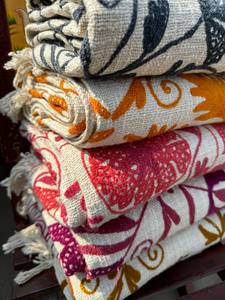 TNT Cotton Suzani <b>Throws</b> Woven Breathable Cotton <b>Blanket</b> Boho Suzani <b>Throw</b> Lightweight All-Season Bedspread - Product Image 5