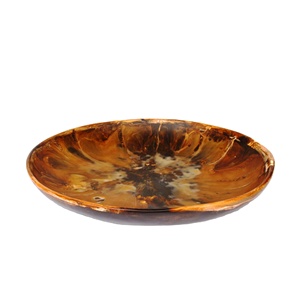 Bol et plat de service en résine polie faits à la main - Lavables au lave-vaisselle, personnalisables, design européen moderne pour la maison et les fêtes - Product Image 1