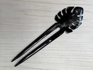 Épingle à cheveux en corne de buffle naturelle, bâtonnet à cheveux fait main, fourche décorative pour cheveux, accessoire capillaire traditionnel, épingle pour chignon, coiffure bohème - Product Image 6