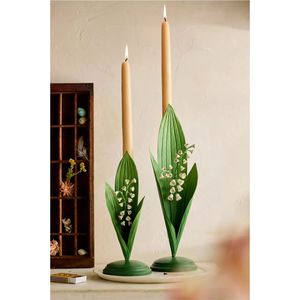Vintage Iron Flower Candle Stand Metal Floral Taper <b>Candlestick</b> Holder Luxury Home Hotel Wedding Table Centerpiece Decor Stand - Product Image 5