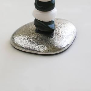 เตาเผาเครื่องหอมโลหะรูปทรงหินเซนแบบขายส่ง เตาเผาเครื่องหอมสแตนเลสทรงก้อนกรวดสุดหรู สำหรับตกแต่งบ้านและสำนักงานสมัยใหม่ - Product Image 2