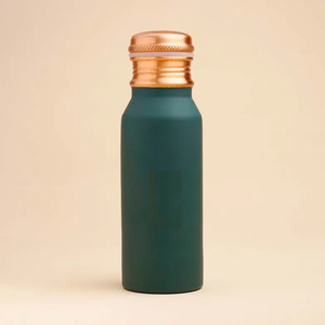 Bouteille d'eau en cuivre noir mat minimaliste fournie par le fabricant pour l'hydratation quotidienne, bouteille en cuivre pour le bien-être - Product Image 5
