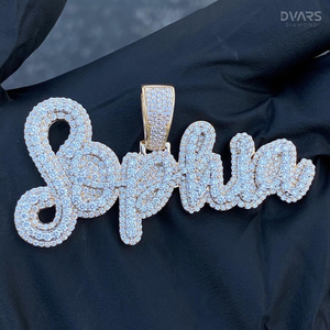 Colgante con Nombre Personalizado VVS Moissanite Totalmente Cubierto de Diamantes, Joyería de Lujo Hip Hop, Plata 925 Certificada, Colgante con Nombre de Rapper - Product Image 1