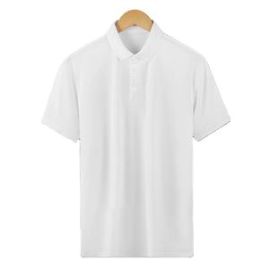 Chemises pour hommes décontractées à séchage rapide, manches courtes, en jersey uni, col rabattu, écologiques - Product Image 1