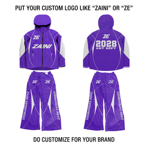 ชุดวอร์มกันลมสำหรับผู้ชาย ZAINI แบบลำลองสำหรับฤดูหนาว มีฮู้ด ระบายอากาศได้ดี ผลิตจากผ้าโพลีเอสเตอร์/ไนลอน แต่งแถบสีตัดกันที่ด้านหน้า สามารถสั่งทำได้ - Product Image 1