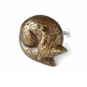 Pomo de latón macizo con forma de oso para gabinetes y cajones, pomo decorativo de latón con diseño de animal, herrajes metálicos para muebles. - Product Image 4