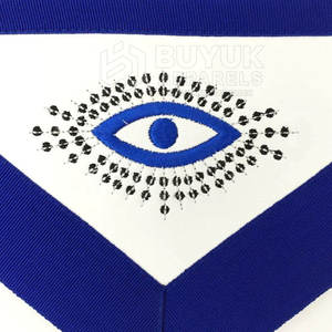 Delantales de masonería de cuero hechos a mano, bordados, con broche de seguridad ajustable, de alta calidad, exclusivos, ceremoniales, con diseño elegante. - Product Image 2