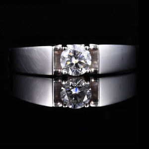 Classic AMBER JEWELS N-38 Unisex 14K <b>Gold</b> Plated IGI Certified Wedding Band <b>Ring</b> with Pave <b>Set</b> Round Diamonds Eternity Design - Product Image 3