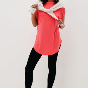 Camiseta de Manga Corta para Mujer, Ecológica, 100% Algodón Orgánico, Lisa, de Corte Largo, Secado Rápido y Transpirable, Informal de Verano - Product Image 2
