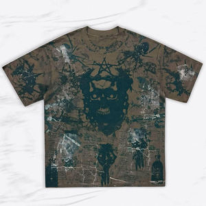 T-shirt surdimensionné pour homme personnalisé OEM, imprimé sur toute la surface, style graffiti - Product Image 1