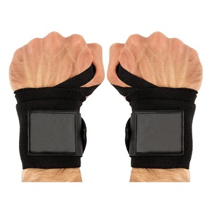 <b>Black</b> Removable Polyester Cotton Adjustable Elasticity Breathable Sports Safety Wrist <b>Wrap</b> Protector Hot Selling Sweatbands for - Product Image 1