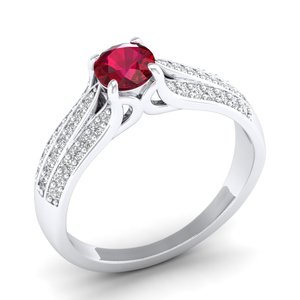 REYES Factory Wholesale Price <b>925</b> Sterling <b>Silver</b> Moissanite Engagement <b>Rings</b> For Women Luxury Ruby Gemstone Fine Jewelry - Product Image 2