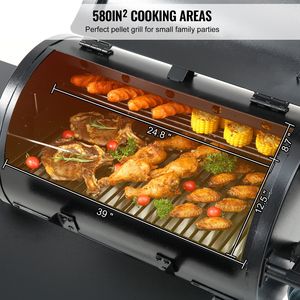 Griglia BBQ in Ferro Resistente da 53 Pollici con Opzione Gas Propano, Mini Affumicatore Portatile da Tavolo per Giardino - Product Image 4