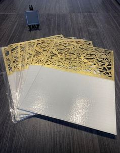 เสื่อหนังสำหรับรับประทานอาหารที่ตัดด้วยเลเซอร์กันน้ำแบบทันสมัยทำมืออินเดีย-K - Product Image 4