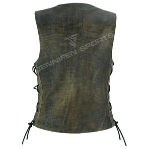Chaleco de Cuero para Mujer, Chaleco de Motociclista Genuino, Chaleco de Moda para Motociclismo, Ajuste Cómodo y Duradero - Product Image 4