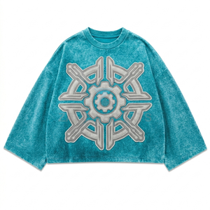T-shirt à manches longues en tricot vintage délavé pour homme, personnalisé OEM/ODM, 100 % coton, coupe oversize, grandes tailles, impression numérique du logo - Product Image 1