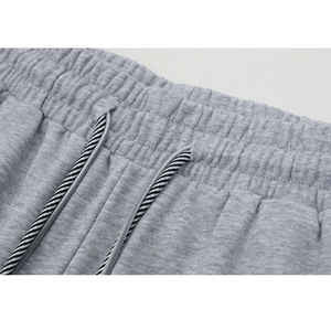 Pantalones Cortos Casuales de Algodón French Terry para Hombre con Cordón, Logotipo Personalizado, Bordado Pesado, Estilo Urbano con Parches y Apliques - Product Image 4