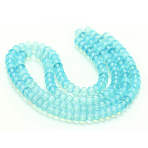 Hermosas cuentas de cuarzo transparente en forma de rondel, color azul cielo, de 7-8 mm, cuentas de piedra preciosa de cuarzo liso, cuentas para la elaboración de joyería artesanal. - Product Image 3