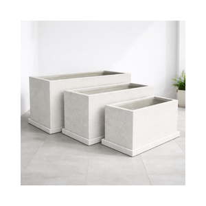 Jardinera Rectangular Moderna de Fibra de Vidrio para Oficina, Hotel, Centro Comercial, Entrada, Patio, Decoración de Jardín, Proveedor Mayorista - Product Image 1