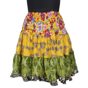 Gypsy Indian Boho Stylish Mini Rara Hippy Festival <b>Skirt</b> <b>Patchwork</b> Cotton Sexy Summer Wear Breathable and Comfortable - Product Image 2