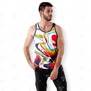 Camiseta sin Mangas para Hombre de Primera Calidad, Diseño Personalizado, 100% Poliéster, Impresión por Sublimación, Informal, Deportiva, Transpirable, Ajuste Sin Costuras, Secado Rápido - Product Image 4