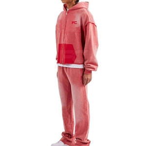 Survêtement d'hiver pour homme effet délavé 100% coton léger haute qualité coupe oversize style décontracté urbain design 2-en-1 - Product Image 2