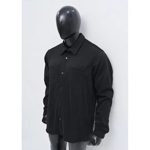 Chemises habillées formelles pour hommes 2026 – Chemise décontractée noire à col montant et manches longues - Product Image 5